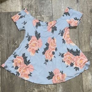 Kendall & Kylie off the shoulder fitted shirt